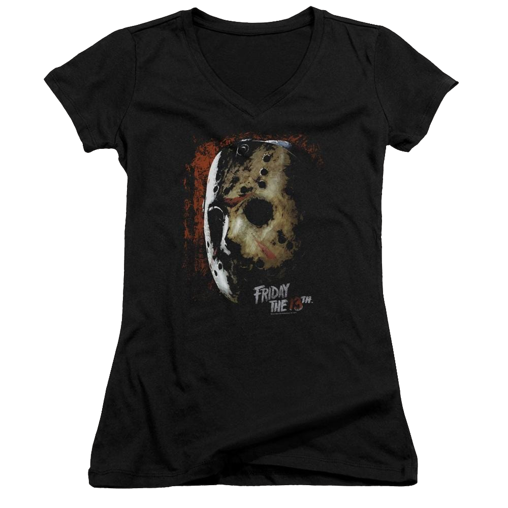 Friday The 13th Mask Of Death - Juniors V-Neck T-Shirt Juniors V-Neck T-Shirt Friday The 13th