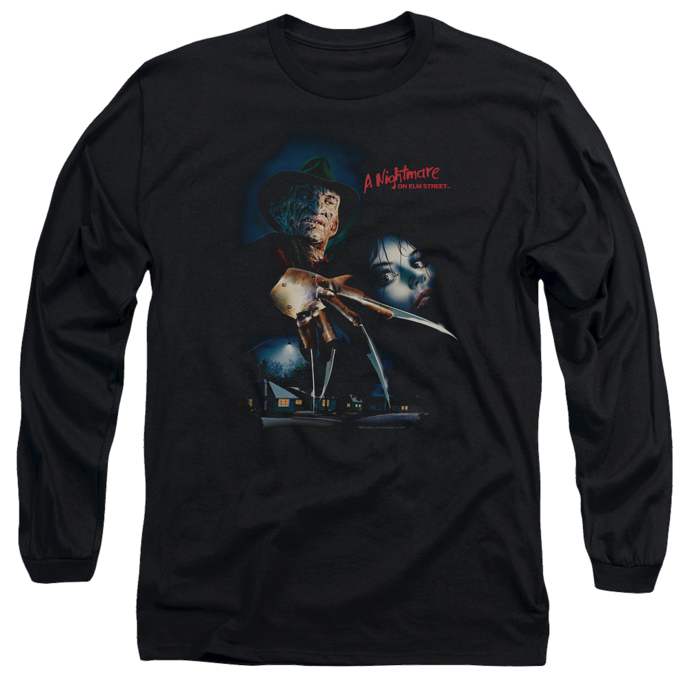 A Nightmare on Elm Street Elm Street Poster - Men's Long Sleeve T-Shirt Men's Long Sleeve T-Shirt A Nightmare on Elm Street