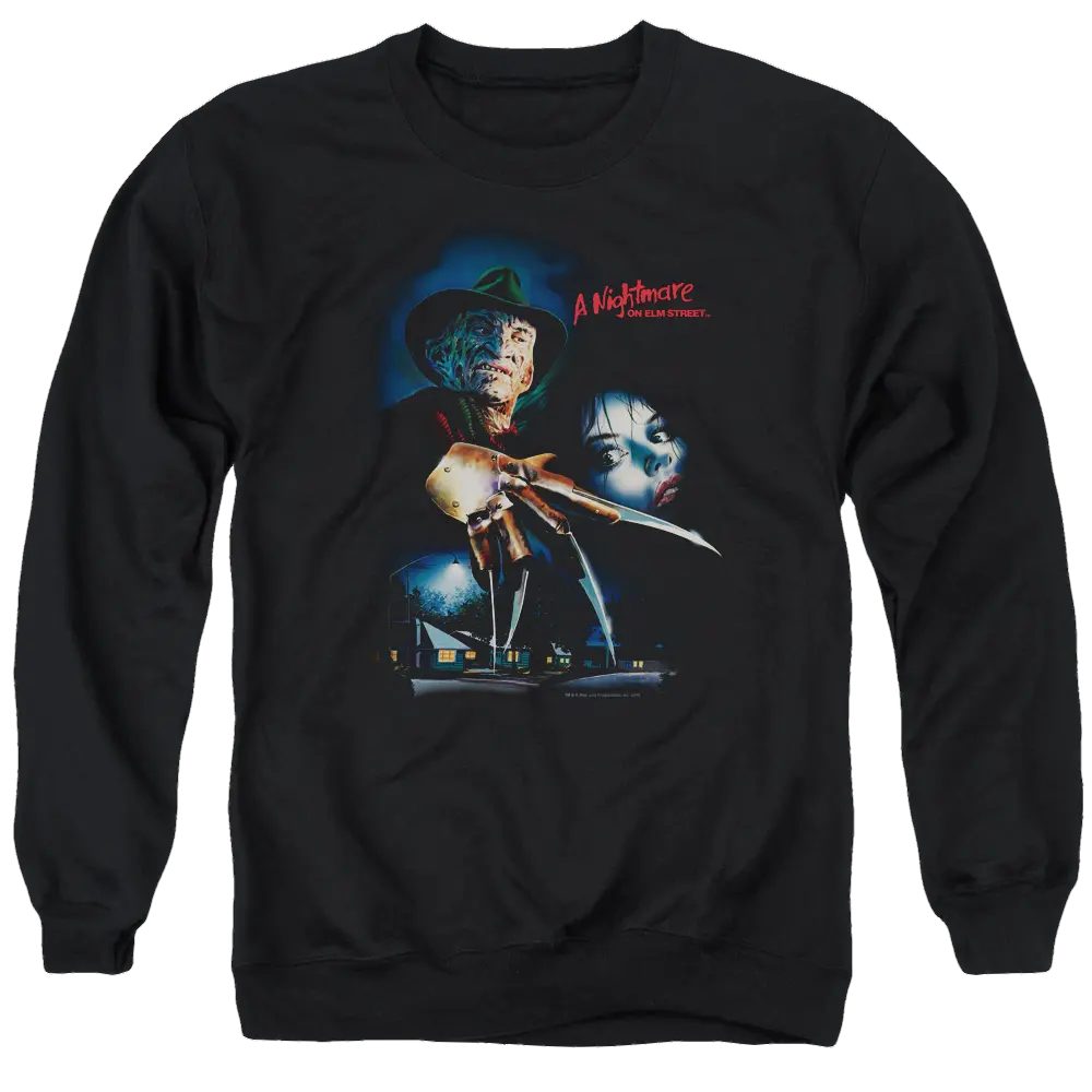 A Nightmare on Elm Street Elm Street Poster - Men's Crewneck Sweatshirt A Nightmare on Elm Street