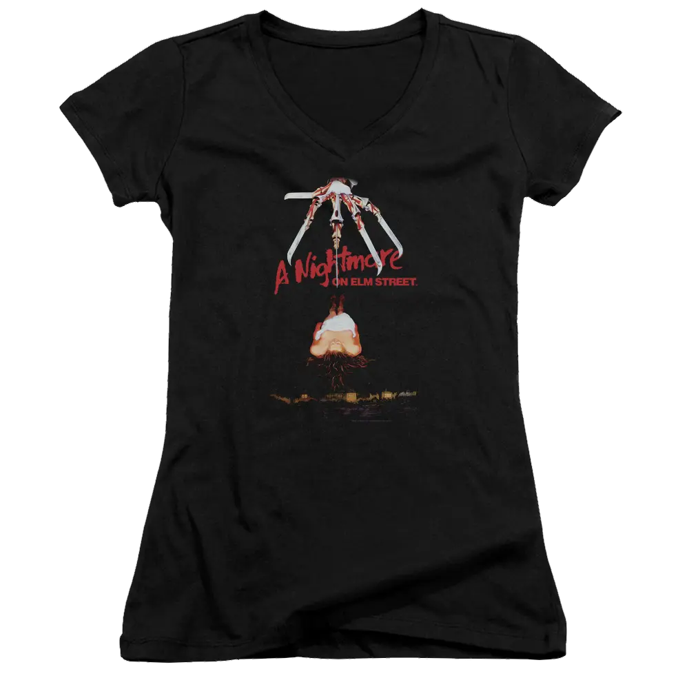 A Nightmare on Elm Street Alternate Poster - Juniors V-Neck T-Shirt A Nightmare on Elm Street