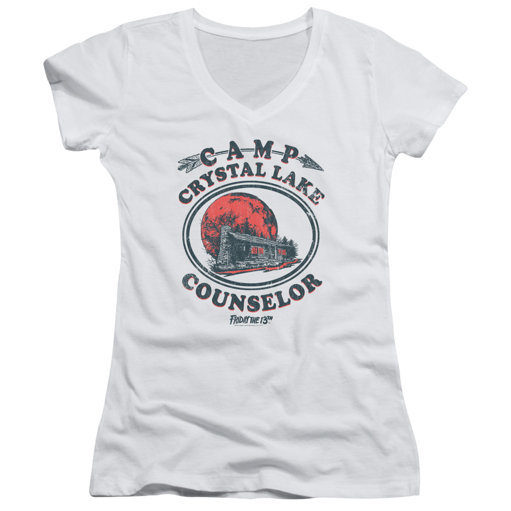 Friday The 13th Camp Counselor - Juniors V-Neck T-Shirt Juniors V-Neck T-Shirt Friday The 13th