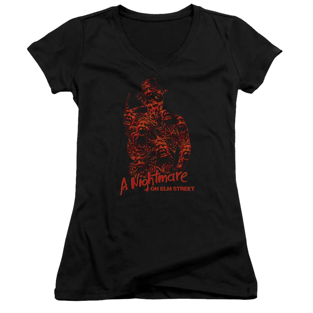 A Nightmare on Elm Street Chest Of Souls - Juniors V-Neck T-Shirt A Nightmare on Elm Street