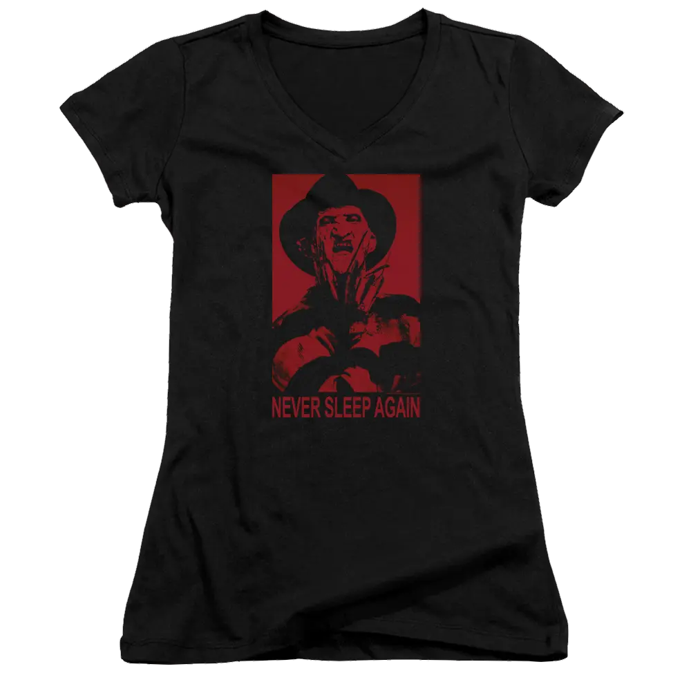 A Nightmare on Elm Street Never Sleep Again - Juniors V-Neck T-Shirt A Nightmare on Elm Street