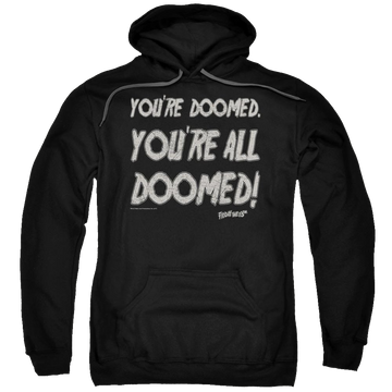 Black pullover hoodie with Friday The 13th Doomed graphic