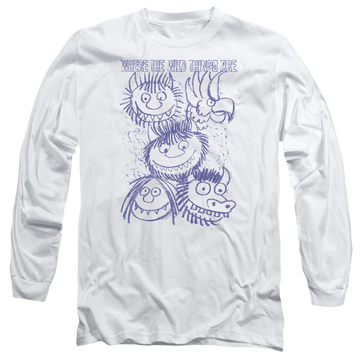 White men's long sleeve t-shirt with Where The Wild Things Are Wild Sketch graphic