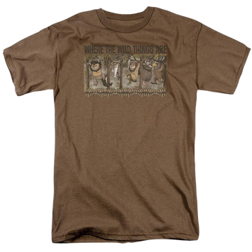 Safari green men's regular fit t-shirt with Where The Wild Things Are Hang graphic