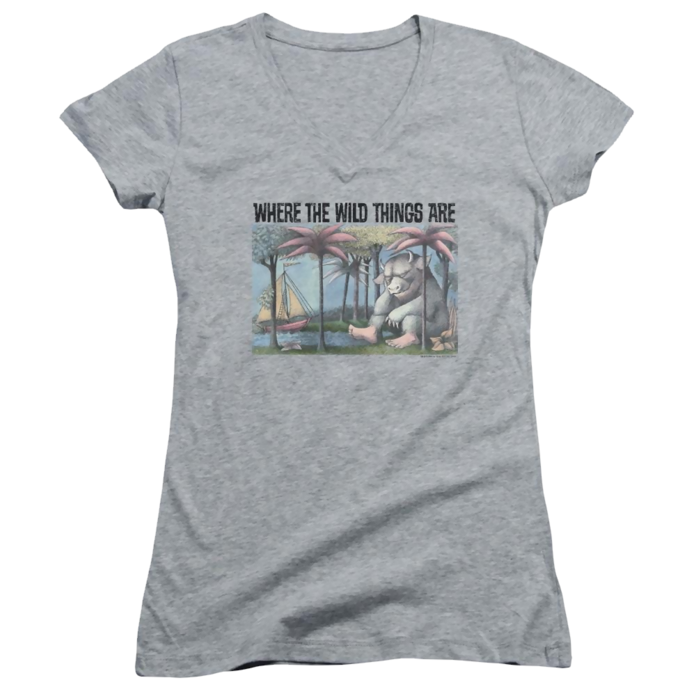 Where The Wild Things Are Cover Art Juniors V-Neck T-Shirt Juniors V-Neck T-Shirt Where The Wild Things Are