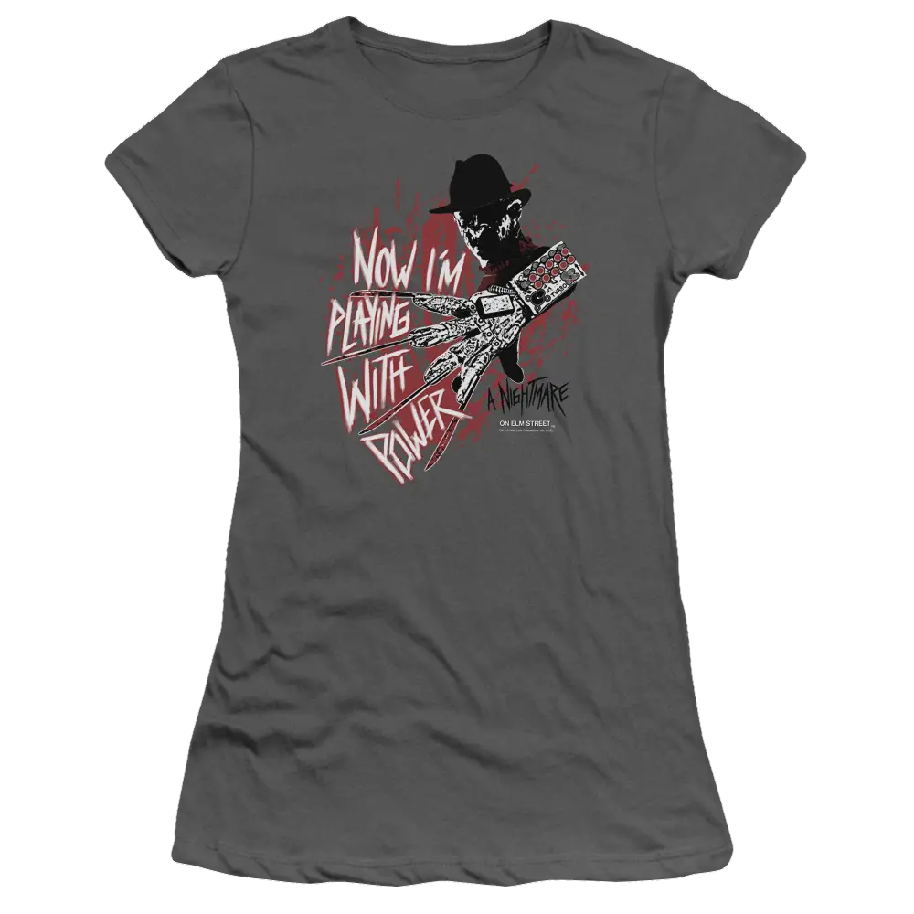 A Nightmare on Elm Street Playing With Power - Juniors T-Shirt A Nightmare on Elm Street