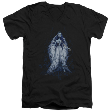 Black men's v-neck t-shirt with Corpse Bride Vines graphic