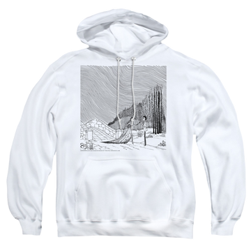 White pullover hoodie with Corpse Bride My Darling graphic