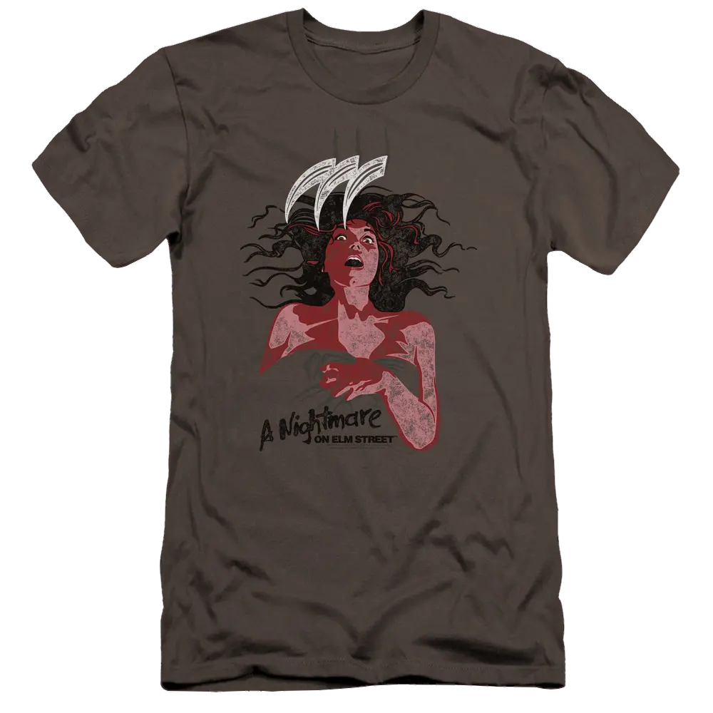 A Nightmare on Elm Street Illustrated European Poster - Men's Premium Slim Fit T-Shirt A Nightmare on Elm Street