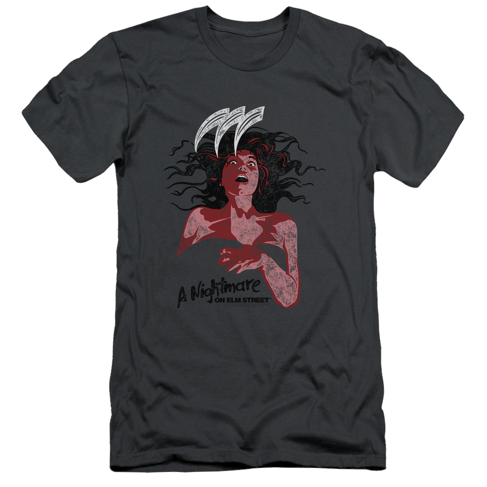 A Nightmare on Elm Street Illustrated European Poster - Men's Slim Fit T-Shirt Men's Slim Fit T-Shirt A Nightmare on Elm Street