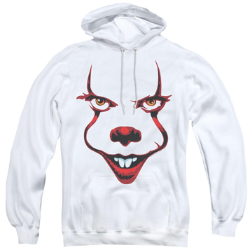 White pullover hoodie with IT Smile graphic