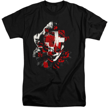 Black men's tall fit t-shirt with IT Come Back graphic