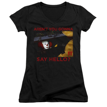 It Tv Miniseries Hello - Juniors V-Neck T-Shirt Juniors V-Neck T-Shirt IT
