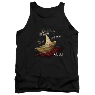 Black men's tank with IT Now We Arent Strangers graphic