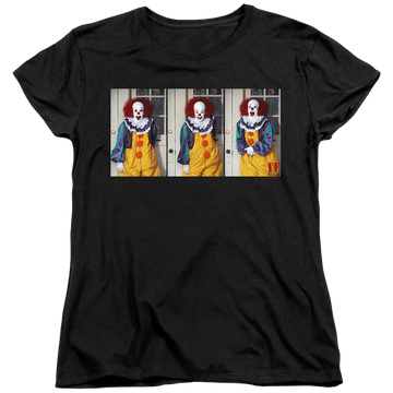 Black women's t-shirt with IT Tv Miniseries Joke graphic
