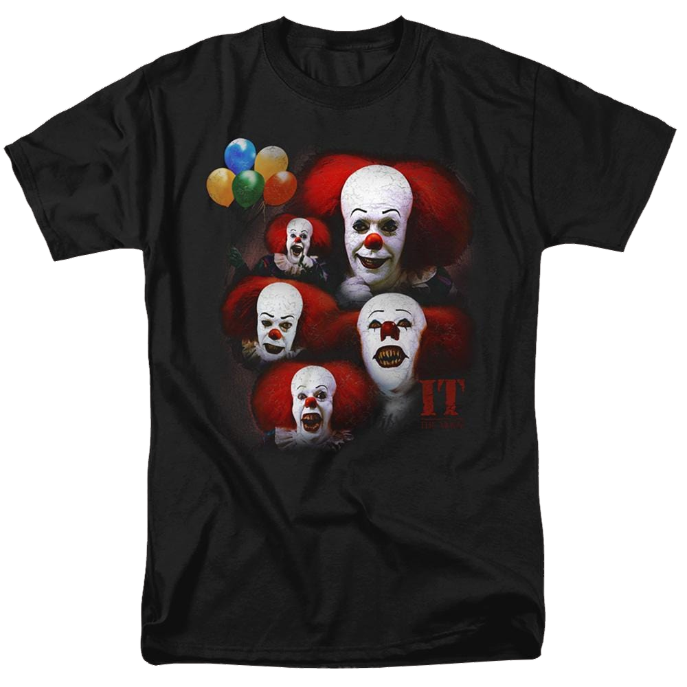 It Tv Miniseries Many Faces Of Pennywise - Men's Regular Fit T-Shirt Men's Regular Fit T-Shirt IT