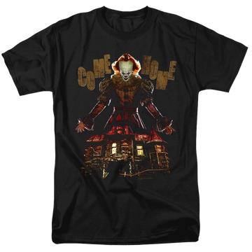 Black men's regular fit t-shirt with IT Come Home graphic