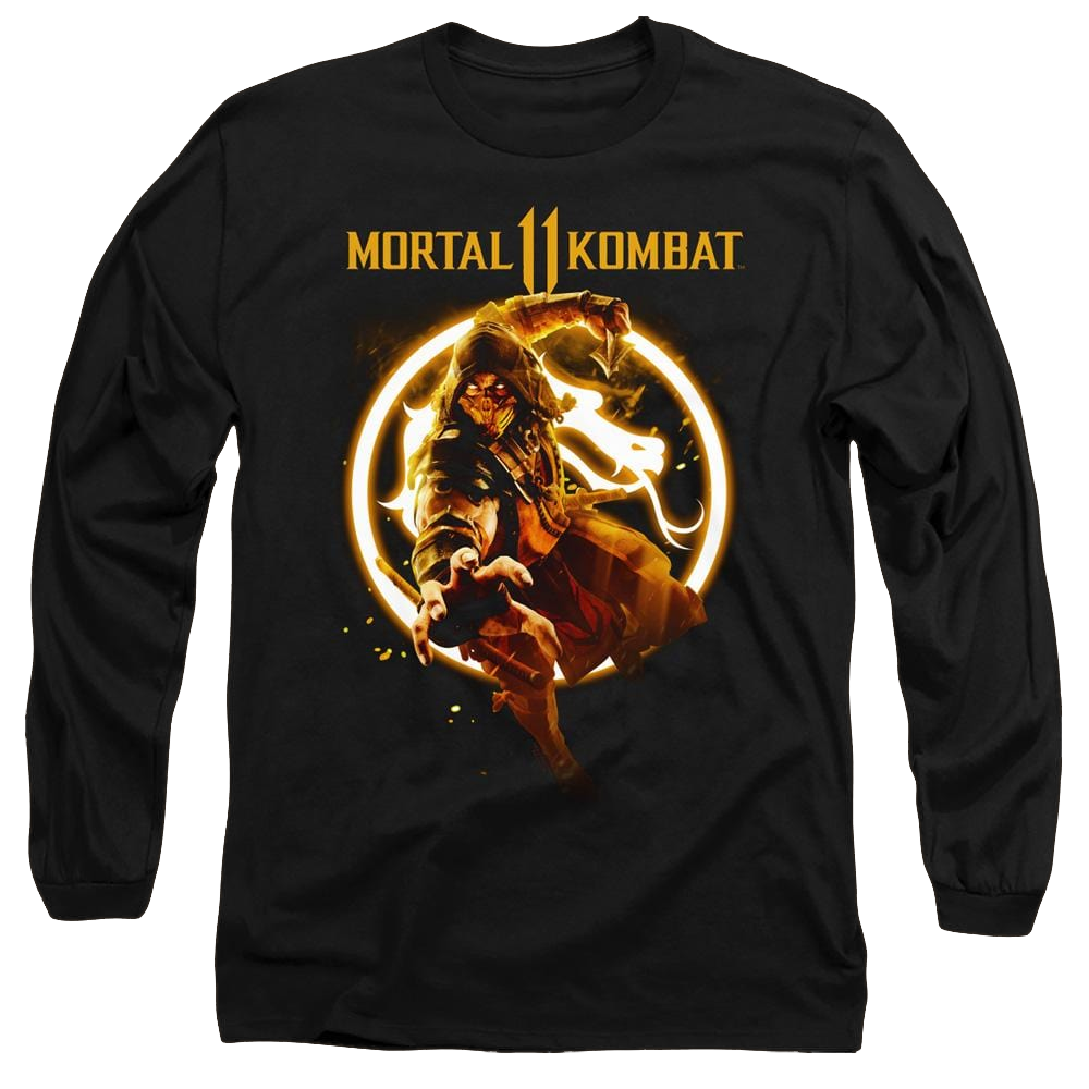 Mortal Kombat Scorpion Flames - Men's Long Sleeve T-Shirt Men's Long Sleeve T-Shirt Mortal Kombat