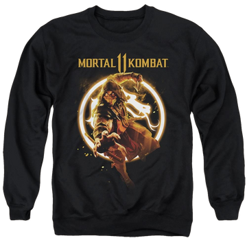 Mortal Kombat Scorpion Flames - Men's Crewneck Sweatshirt Men's Crewneck Sweatshirt Mortal Kombat