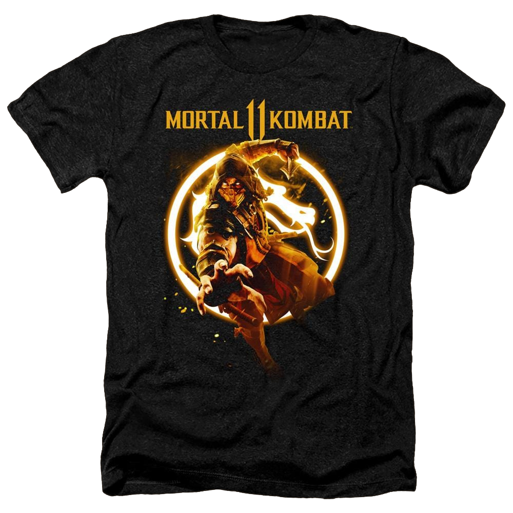 Mortal Kombat Scorpion Flames - Men's Heather T-Shirt Men's Heather T-Shirt Mortal Kombat