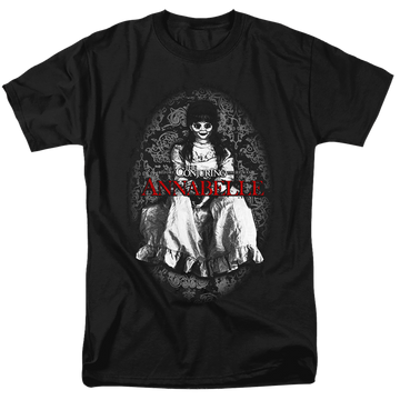 Black men's regular fit t-shirt with Annabelle graphic