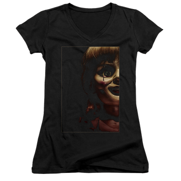 Annabelle Doll Tear - Juniors V-Neck T-Shirt Juniors V-Neck T-Shirt Annabelle