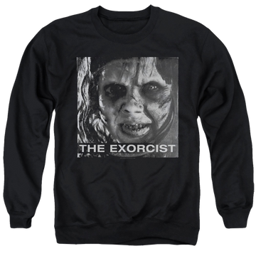 Black men's crewneck sweatshirt with Exorcist Regan Approach graphic