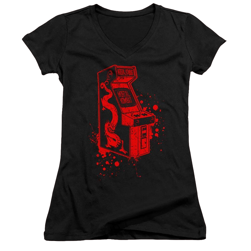 Mortal Kombat Insert Coin - Juniors V-Neck T-Shirt Juniors V-Neck T-Shirt Mortal Kombat