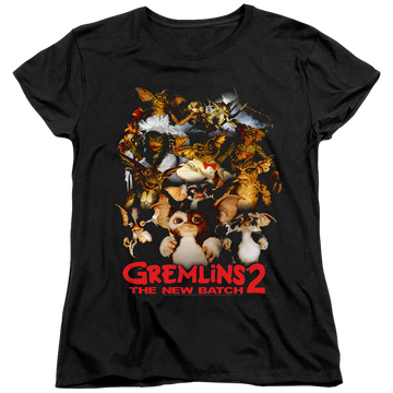 Black women's t-shirt with Gremlins Goon Crew graphic