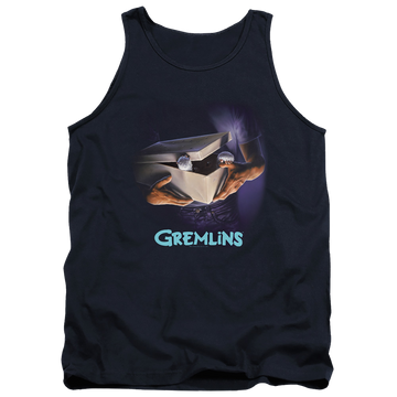 Navy men's tank with Gremlins Original Poster graphic