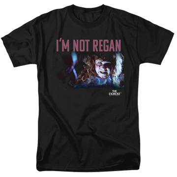 Black men's regular fit t-shirt with Exorcist Your Mother graphic