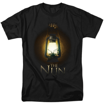 Black men's regular fit t-shirt with NUN Lantern graphic