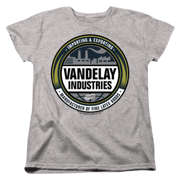 Athletic heather women's t-shirt with Seinfeld Vendelay Logo graphic
