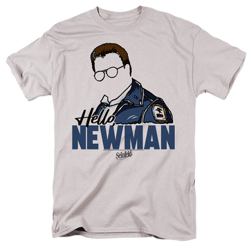 Silver men's regular fit t-shirt with Seinfeld Hello Newman graphic