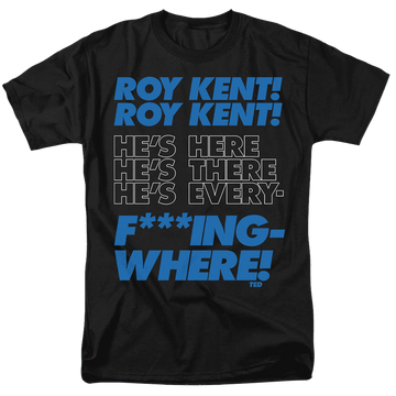 Black men's regular fit t-shirt with Ted Lasso Roy Kent Chant graphic