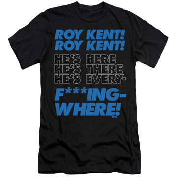 Black men's premium slim fit t-shirt with Ted Lasso Roy Kent Chant graphic