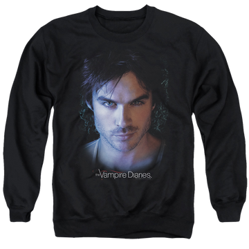Black men's crewneck sweatshirt with The Vampire Diaries Damon graphic