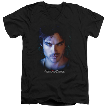 Black men's v-neck t-shirt with The Vampire Diaries Damon graphic