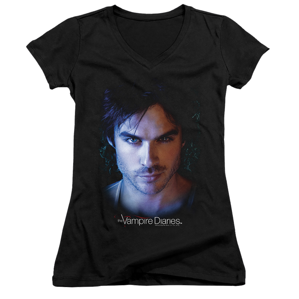 Vampire Diaries, The Damon - Juniors V-Neck T-Shirt Juniors V-Neck T-Shirt The Vampire Diaries