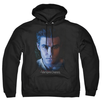 Black pullover hoodie with The Vampire Diaries Stefan graphic