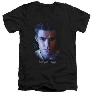 Black men's v-neck t-shirt with The Vampire Diaries Stefan graphic