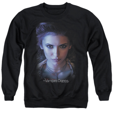 Black men's crewneck sweatshirt with The Vampire Diaries Elena graphic