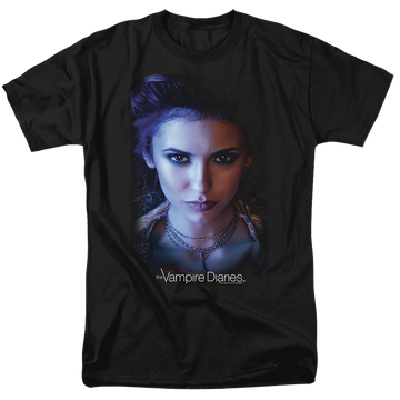 Black men's regular fit t-shirt with The Vampire Diaries Elena graphic
