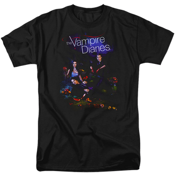 Black men's regular fit t-shirt with The Vampire Diaries Tempted graphic