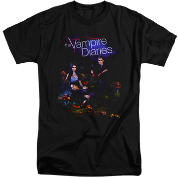 Black men's tall fit t-shirt with The Vampire Diaries Tempted graphic