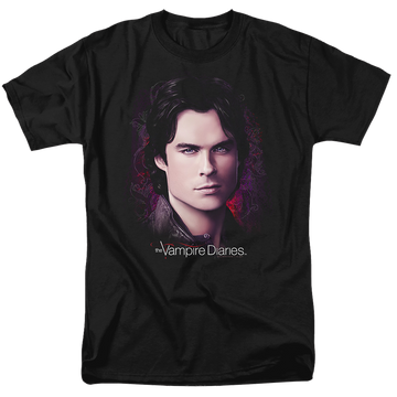 Black men's regular fit t-shirt with The Vampire Diaries Compelling graphic