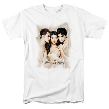 White men's regular fit t-shirt with The Vampire Diaries Bounded graphic