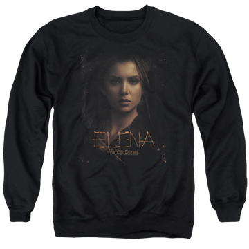 Black men's crewneck sweatshirt with The Vampire Diaries Elena graphic